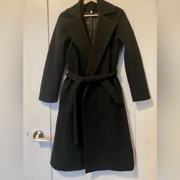 Black Wrap Coat - Picture 1 of 2